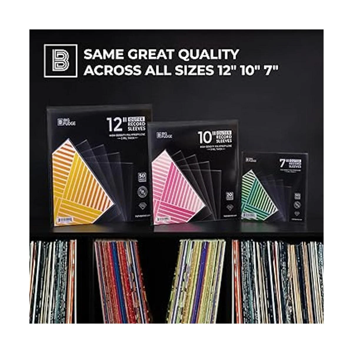 BIG FUDGE Paquete de 20 fundas exteriores de vinilo de 10_6