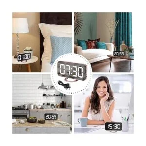 Despertador para dormitorio LED y espejo digital de_6