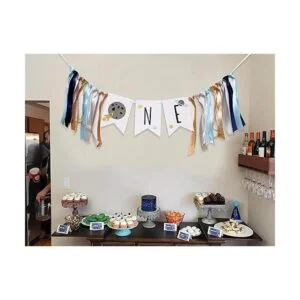 Cartel de primer cumpleaños con tema espacial para el_5