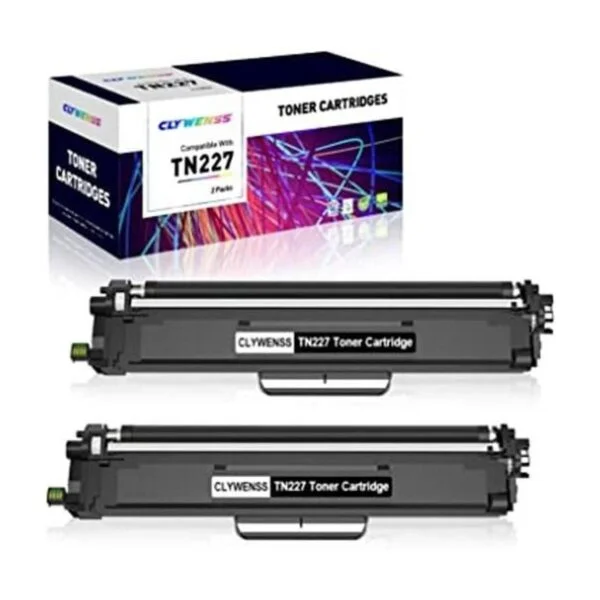 CLYWENSS Compatible con Brother TN227BK TN223BK Cartucho_1