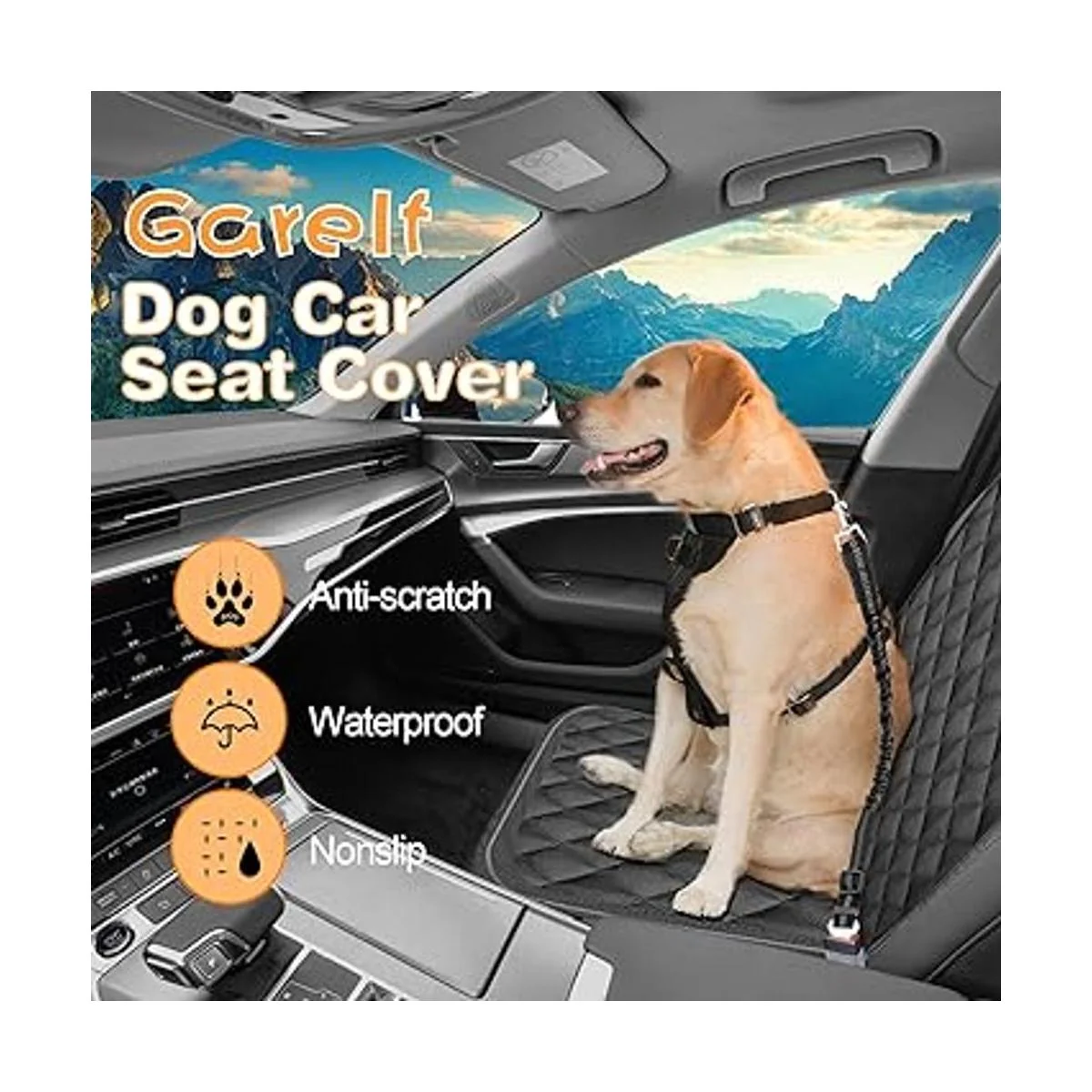 Funda de asiento delantero para perros para coche_2