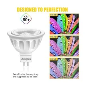 Aovpex Paquete de 6 bombillas LED MR16 12 V 5 W_4