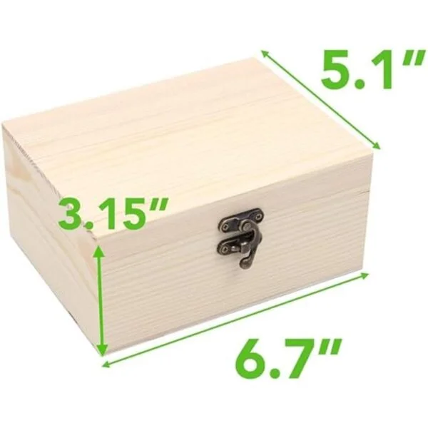VIKOS Products Paquete de 2 cajas de madera sin pintar sin_5