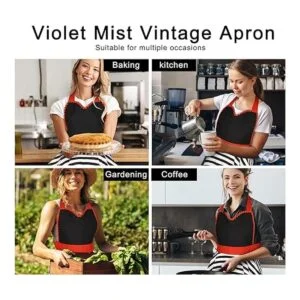 Violet Mist Delantal retro divertido para mujer estilo_4