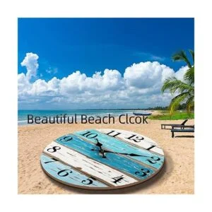 Reloj de pared Reloj de pared azul con temática de_6