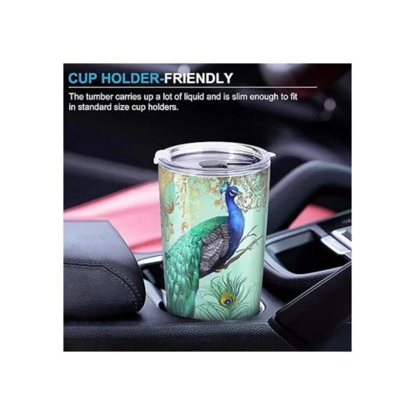 NymphFable Taza de pavo real de 20 onzas con popote y tapa_6