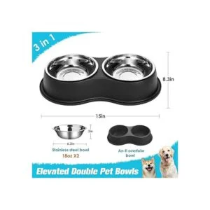 Cuencos dobles para perros de agua y comida cuencos de_2