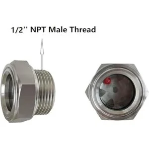 Compresor de aceite de vidrio de visión de 12 NPT macho_2