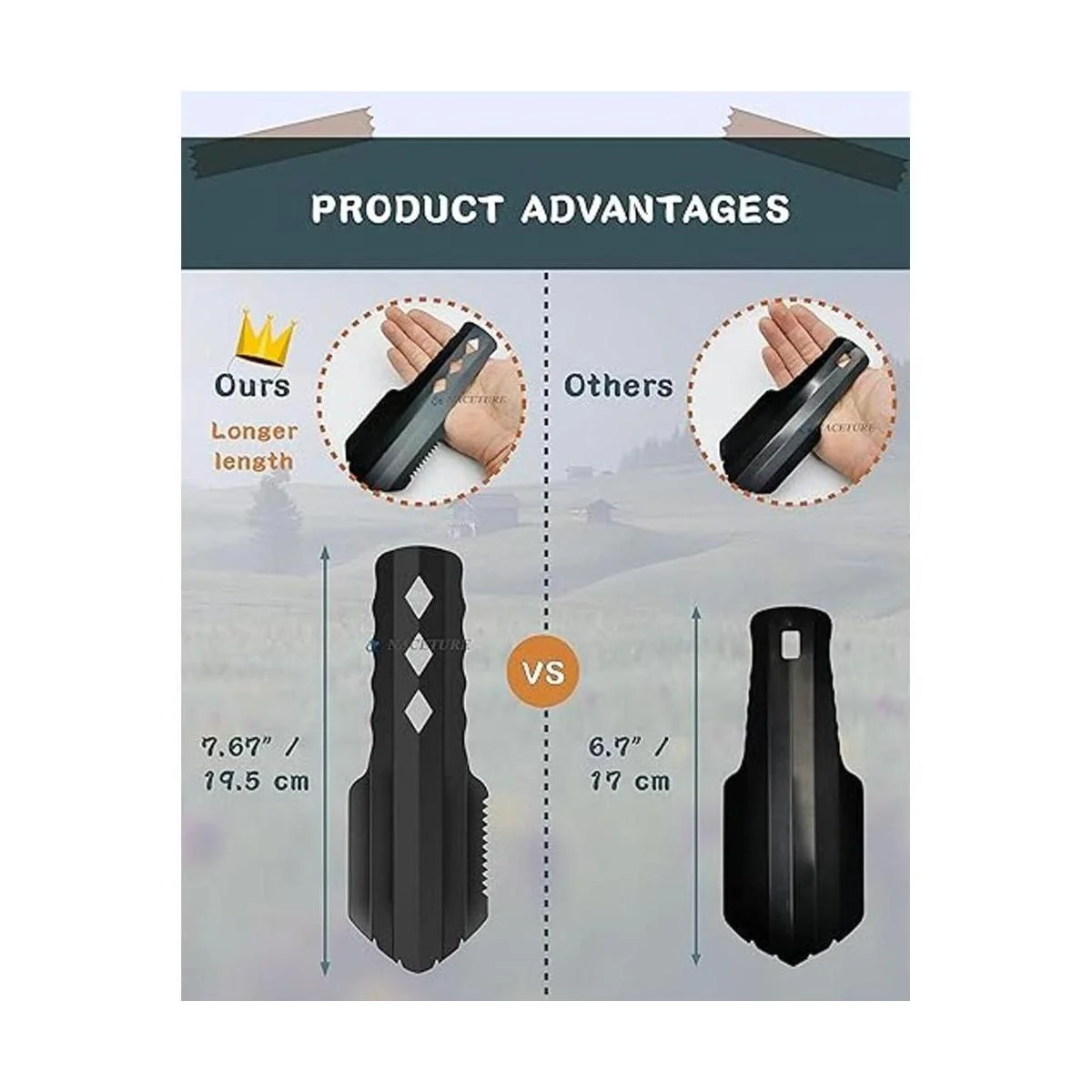 Paleta ultraligera para mochileros pala de aluminio_2