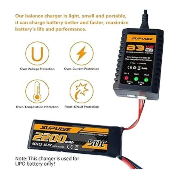 SUPULSE Cargador de batería LiPo 2S3S RC cargador de_3