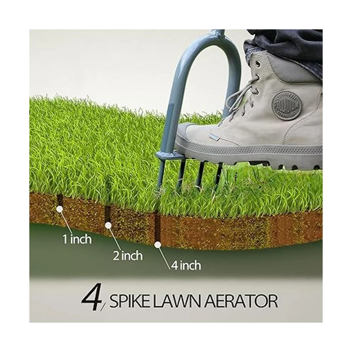 Walensee Aireador de púas para césped mango en T_3
