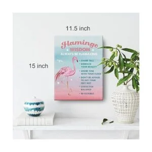 Pintura en lienzo con diseño de flamenco de acuarela_2