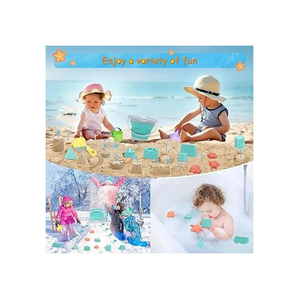 RACPNEL Juguetes de playa para niños juego de cubo de_6