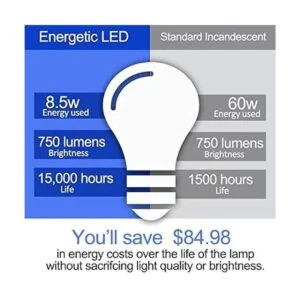 Energetic Bombilla LED A19 equivalente a 60 W bombillas_3