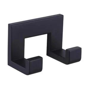 Gancho doble para toallas de baño color negro mate_1