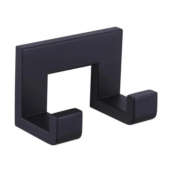 Gancho doble para toallas de baño color negro mate_1
