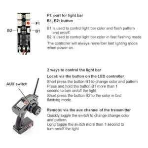 Kit de luz LED RC para techo lámpara trasera de faros_4
