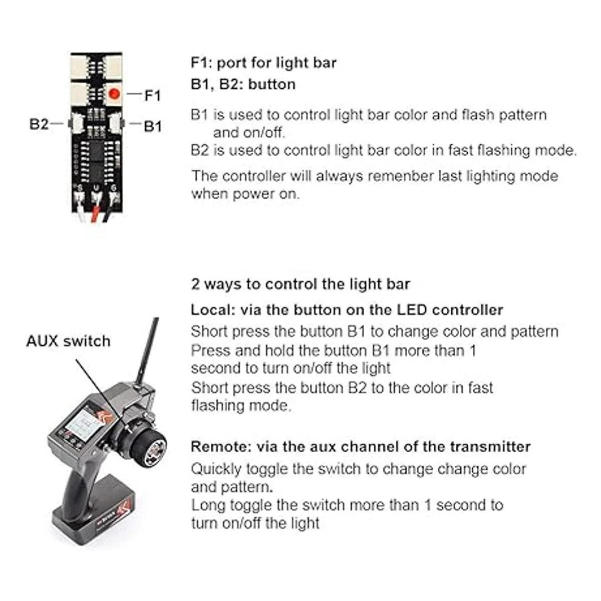 Kit de luz LED RC para techo lámpara trasera de faros_4