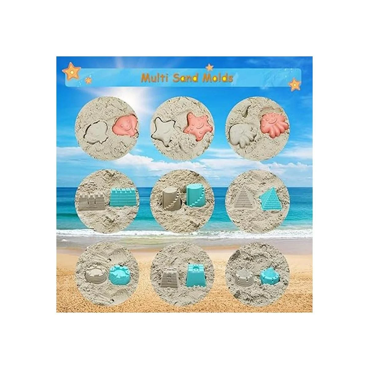 RACPNEL Juguetes de playa para niños juego de cubo de_4