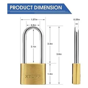 XTUFF Candado con llave candado de latón macizo_2