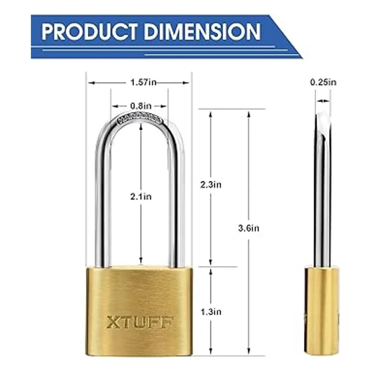 XTUFF Candado con llave candado de latón macizo_2