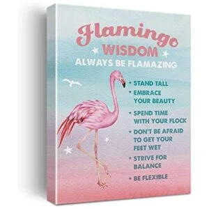 Pintura en lienzo con diseño de flamenco de acuarela_1