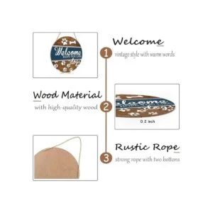 FWIEXA Placa de madera rústica de Welcome Hope You Like_6