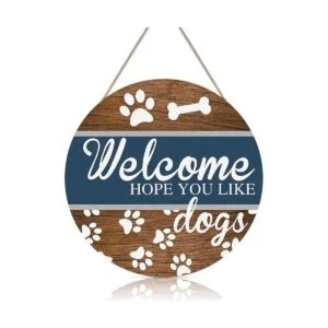 FWIEXA Placa de madera rústica de Welcome Hope You Like_1