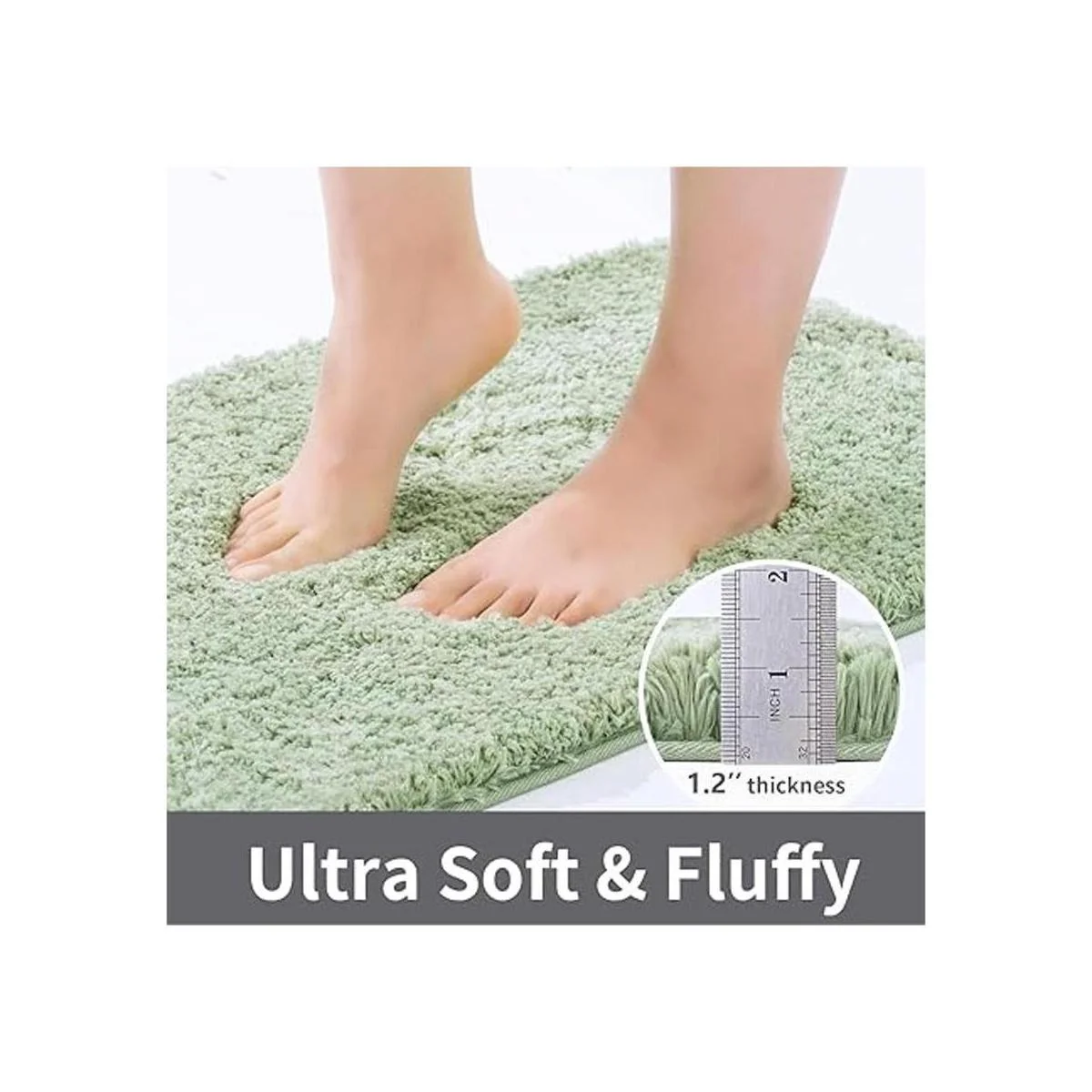 ROSMARUS Alfombra de baño lanuda antideslizante de 17 x 24_3