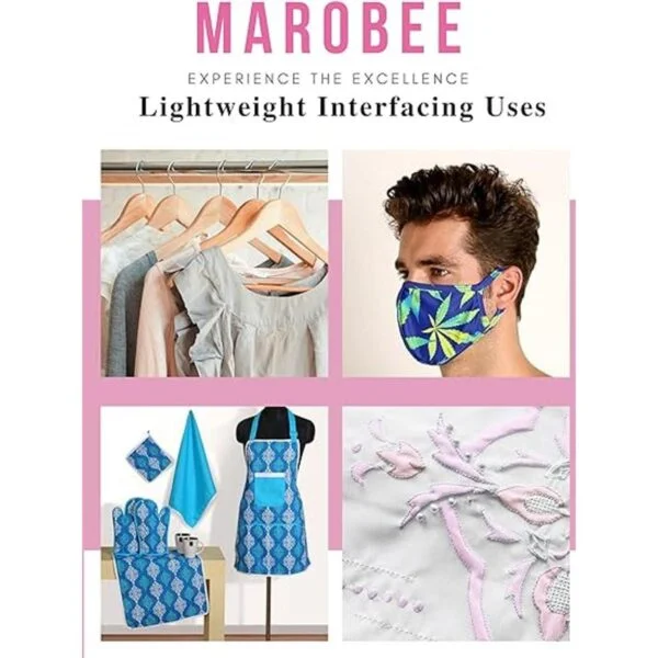MAROBEE Interfaz blanco fusible ligero no tejido para_2