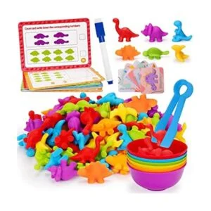 Tsomtto Juguetes de dinosaurios para contar para niños con_1