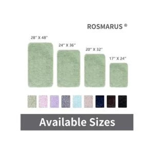 ROSMARUS Alfombra de baño lanuda antideslizante de 17 x 24_6