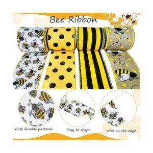 Bumble Bee Cinta de tela con alambre de 26 yardas diseño_2