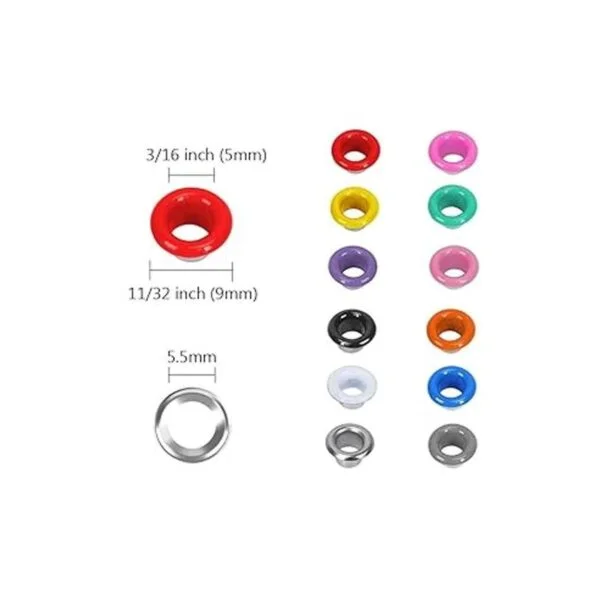 Mesee Juego de 600 ojales de metal multicolor de 316_3