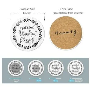 Hoomey Posavasos para bebidas juego de 6 posavasos_5