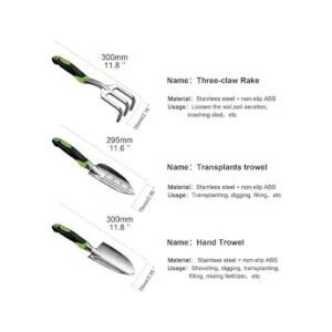 MDSXO Juego de 3 herramientas manuales de jardinería kit_2