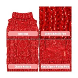 KYEESE Suéteres para perros con cuello de tortuga de hilo_3