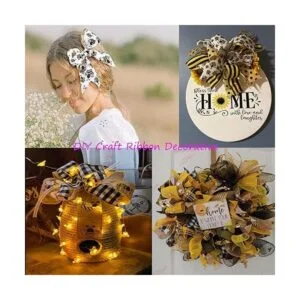 Bumble Bee Cinta de tela con alambre de 26 yardas diseño_4