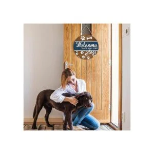 FWIEXA Placa de madera rústica de Welcome Hope You Like_2