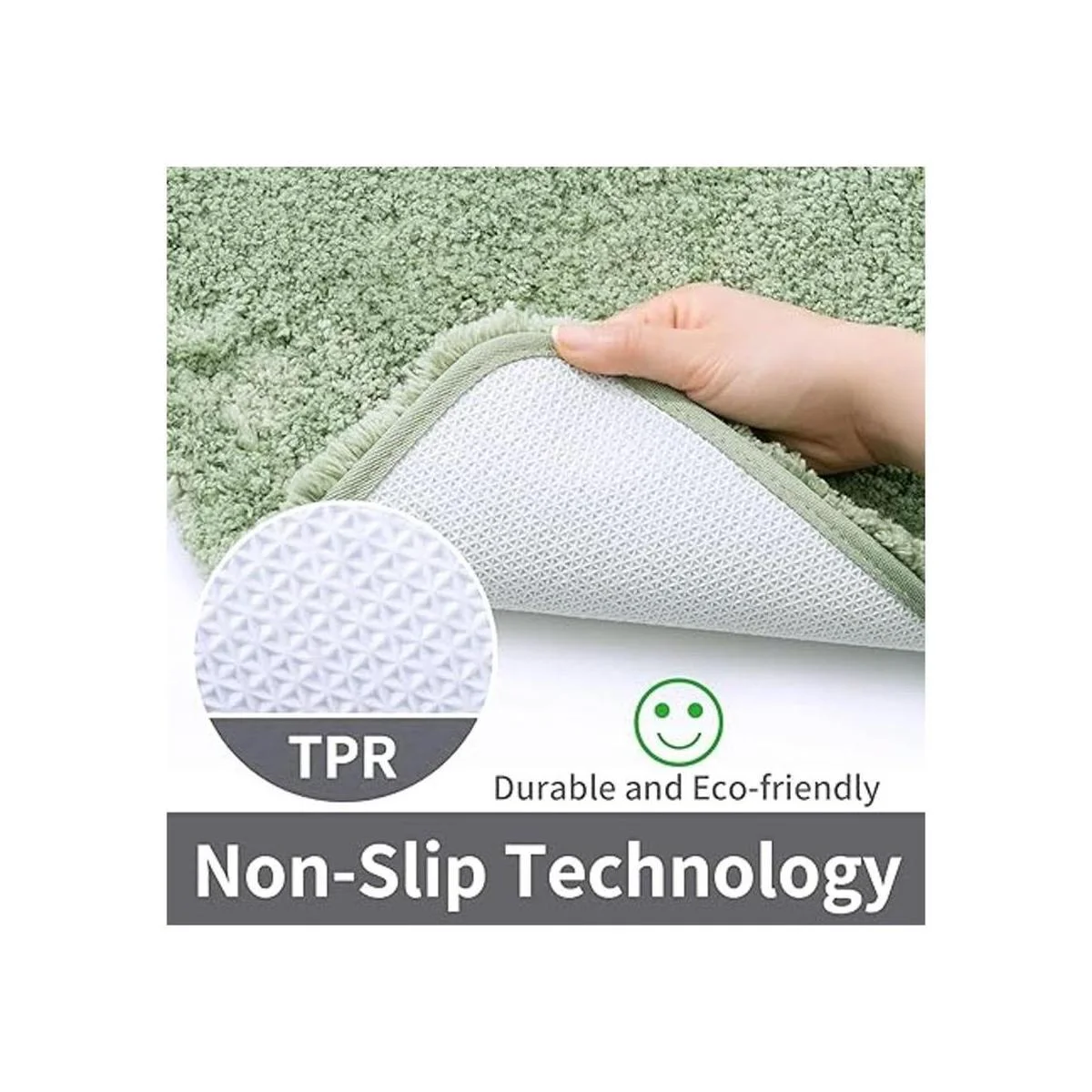 ROSMARUS Alfombra de baño lanuda antideslizante de 17 x 24_5