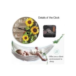 Britimes Reloj de pared redondo silencioso sin tictac 10_4