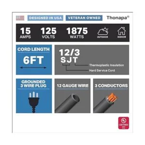 Thonapa Cable de repuesto de 6 pies con extremo abierto_2