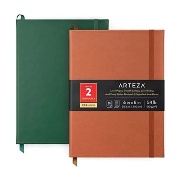 Arteza Cuadernos de diario rayados paquete de 2 6 x 8_1