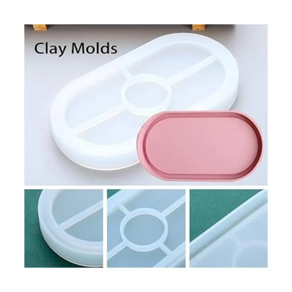 Paquete de 3 moldes para cenicero molde ovalado de resina_3