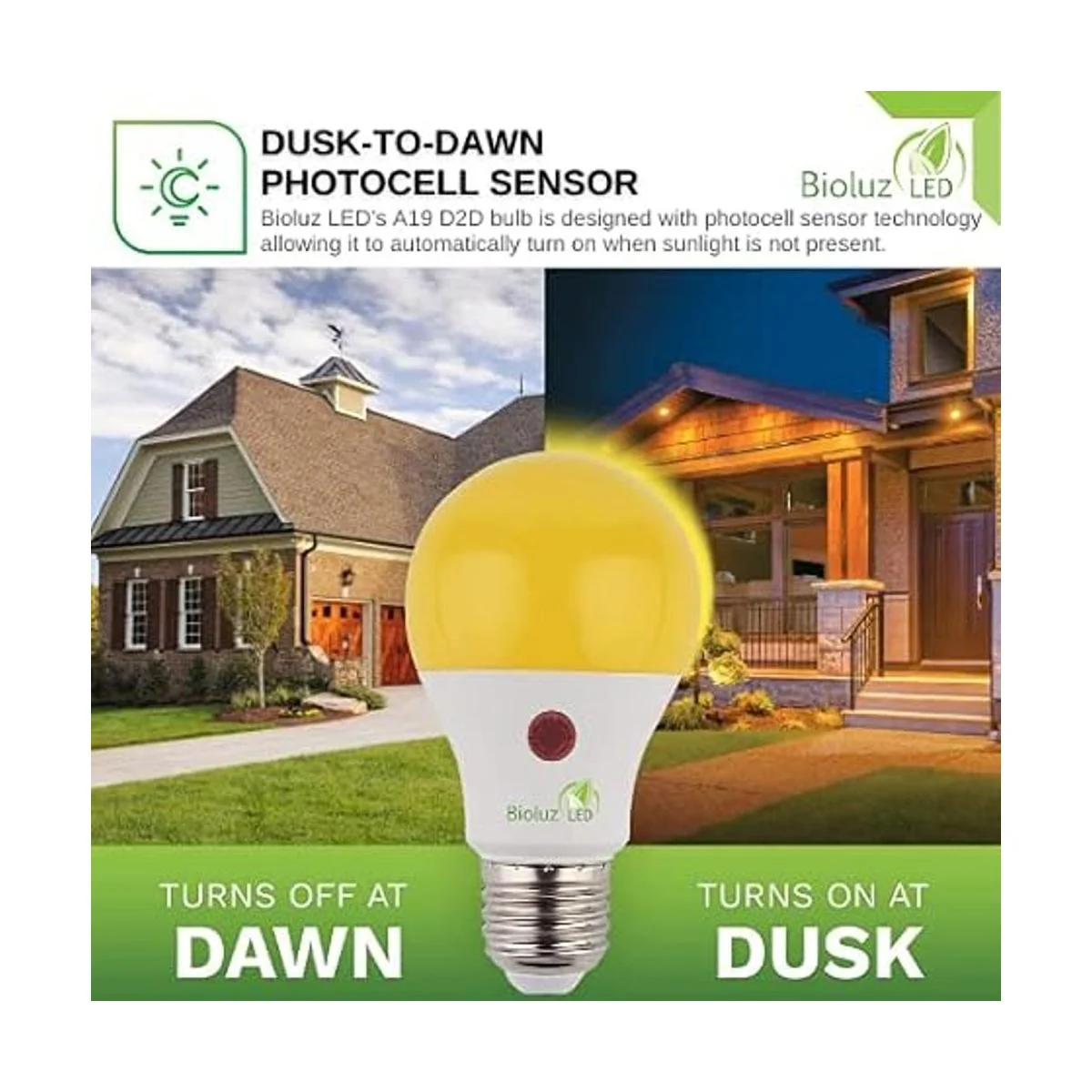 Bioluz Paquete de 3 bombillas LED amarillas del atardecer_5