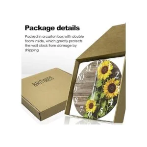 Britimes Reloj de pared redondo silencioso sin tictac 10_5