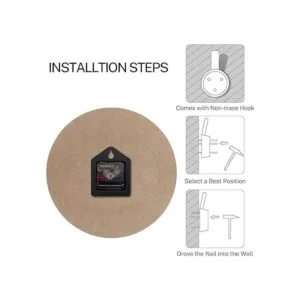 Britimes Reloj de pared redondo silencioso sin tictac 10_6