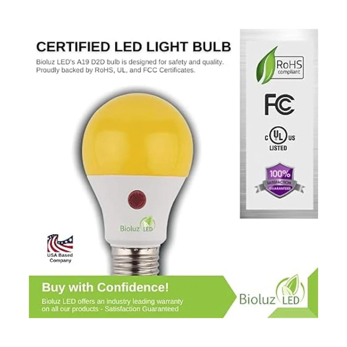 Bioluz Paquete de 3 bombillas LED amarillas del atardecer_3