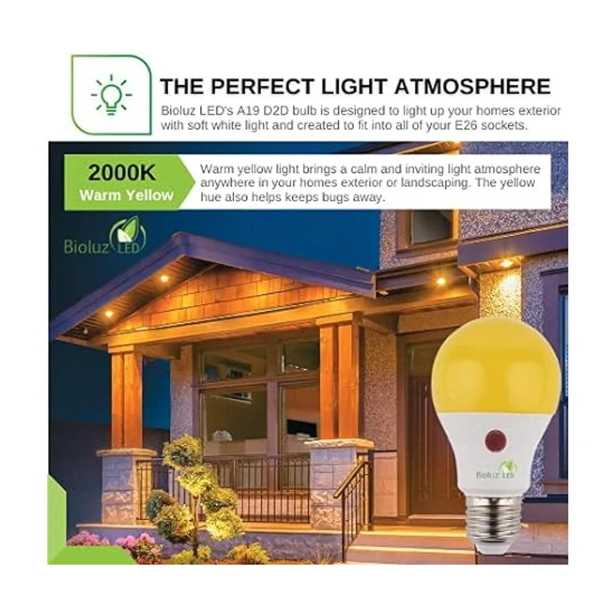 Bioluz Paquete de 3 bombillas LED amarillas del atardecer_2