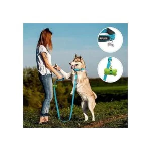 azuza Juego de correa y collar acolchado reflectante para_4